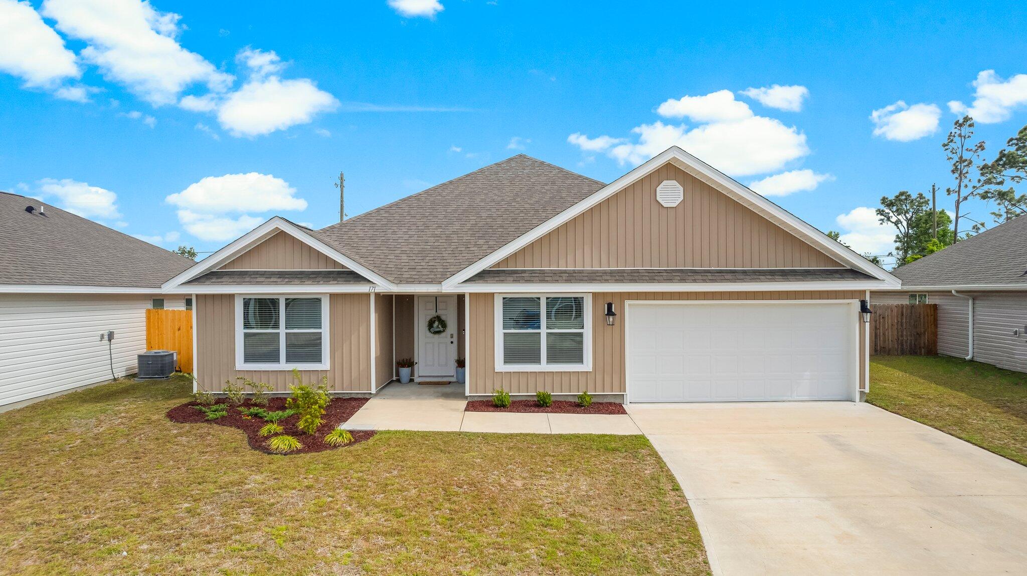 Better than new and full of charm! This Sawyer plan by DR Horton is tucked inside the welcoming, poolside community of Bridge Harbor. The current owners have added thoughtful upgrades you'll love--stylish lighting, ceiling fans, hardware, a whole-home air purifying system, and a fully fenced backyard ready for kids, pets, or backyard barbecues.Step inside to a spacious open layout with a split bedroom floor plan, giving everyone the privacy they need. The all-vinyl flooring keeps life simple with easy cleaning and a modern, fresh look that can match any style. The kitchen is the heart of the home, featuring stainless steel appliances, granite counters with plenty of prep space, a pantry, an eat-in nook, and even a formal dining area for when you feel like hosting. The oversized lot gives you room to stretch out and enjoy the outdoors, while Bridge Harbor offers even more with a neighborhood pool, gazebo, and convenient beach access on Carriage Road.
And here's the real bonus: an assumable VA loan with an approximate balance of $350,000 at 4.25%.