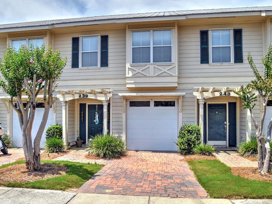 This is one of Destin's best townhome communities! Old Bay Village is centrally located upscale townhomes with low maintenance exteriors including metal roofs, hurricane shutters, and pest resistant hardie board siding. Interior includes granite counter tops, stainless steel appliances, and crown molding.This unit offers 3 bedrooms upstairs and 2 and a half bathrooms. Shows great and well maintained!