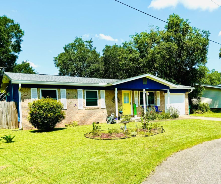 Welcome Home to your Comfortable and relaxing Pool Paradise. This Fantastic home is such a great location with ease of access to Beaches, area Military Bases, Shopping and Schools.  LVP & Tile Floors throughout. No Carpet.  No HOA. Amply sized Eat In Kitchen, Cozy Living room & Bedrooms. Tankless hot water heater in the garage.1 Car garage with Washer and Dryer Hookups. Fabric Hurricane coverings stay with property. Owner uses VIP Pools for weekly pool service. .Lawn Pump and sprinklers are in working order, However both are not warranted. Roof 2021.  Outside Ac (condenser) 2014. Air handler 2015 (inside unit). New Pool Pump 6/2024. Buyer and Buyers agent to verify all measurements, dimensions, square footage, room sizes & any pertinent information they deem important. Vacant and ready to move in.  The home is being offered unfurnished and As Is.