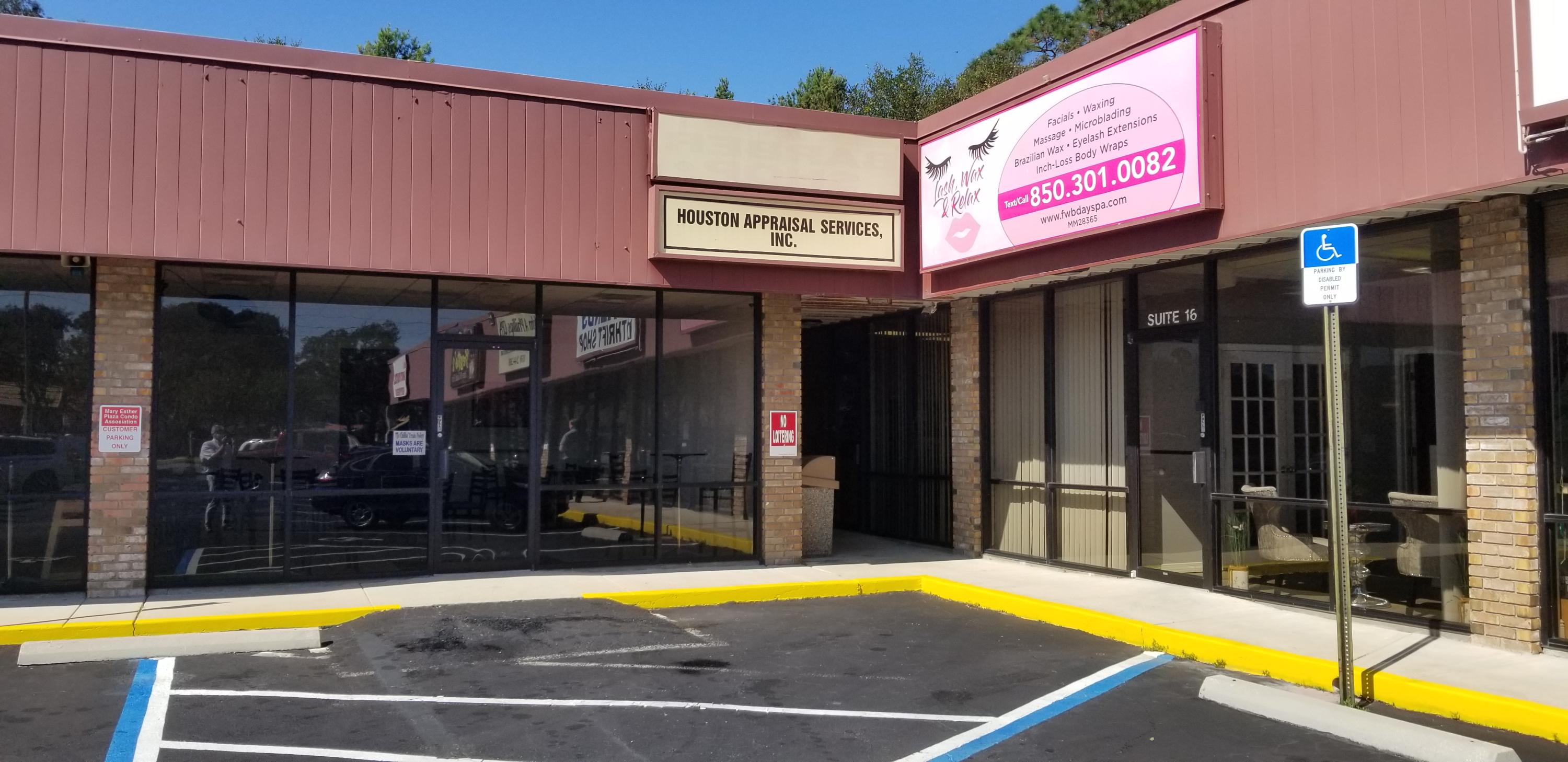 Two retail units (14 & 15) for total of 1,600 sqft with each unit having 800 sqft that have been combined with a door opening between the two units. Easy to close off doorway with drywall if you want to separate units. Units do not face the main parking but are in the breeze way area. New instant hot water heaters recently installed under the sink. Unit 14 is open with storage room and restroom in the rear. Unit 15 is open with 1 restroom and coffee bar and sink.