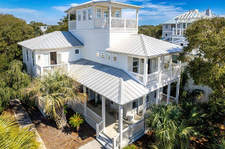 446ft Walk to the Gulf Lakes Estates Beach Access! Fully furnished, move-in-ready beach home with Gulf views. Recently renovated, this home features 4 bedrooms, 4.5 bathrooms, tile and hardwood flooring, designer lighting, and an open-concept kitchen with Fisher & Paykel appliances, quartz countertops, a wet bar, and a 200-bottle wine cooler. The fenced backyard includes a heated pool, outdoor shower, and grill. The first-floor guest suite is complemented by a second-floor primary suite with a private Gulf-view balcony, soaking tub, and marble finishes. Two additional bedrooms, one with its own private balcony, complete the space. The third-floor observatory offers panoramic Gulf views, two balconies, and a wet bar. Paved parking for four. Rental income already booked for 2025.