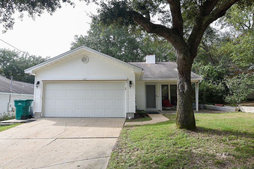 2015 HVAC w/ Gas Heat, 2018 Gas HWH and seller will install new shingle roof--all this in a 3BR/2 BA in Niceville under 220K! Low maintenance vinyl siding and no popcorn inside home. A small stone foyer opens into a large great room with cathedral ceiling and stone gas log fireplace. Kitchen features an eat in kitchen and newer appliances to include a ''flex duo'' smooth surface double convection oven. Master bedroom is spacious with private master bath. Both bathrooms have tile floors and combo tub/shower with tile surrounds. Screened porch sits just off the kitchen and leads to a spacious fenced backyard. Automatic sprinklers with well pump.
