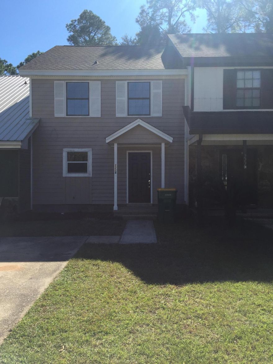 AVAILABLE: 1/10/20. FLEXIBLE S/D = TO 1 MO. RENT CAN BE BROKEN UP IN 2 MO. INSTALLMENTS IF QUALIFIED! NO PETS/SMOKING! 2 bedrooms/2.5 baths, conveniently located between both bases & close to schools, shopping, restaurants & hospitals! This remodeled townhome features newer: roof, tile flooring downstairs & in upstairs bathrooms, carpet upstairs, paint inside & out, granite countertops, & appliances! All electric! Downstairs you have the kitchen w/ a built in desk, dining area that opens up to the large living room w/ a wood burning fireplace. 1/2 bath downstairs for guests. Upstairs features 2 large bedrooms w/ several closets, 1 walk in & 2 full bathrooms. Upstairs in between the 2 bedrooms is the washer/dryer closet. Outside you have an open back patio & a fenced backyard. Storage close off back patio & covered front entrance. Call to see today- this one wont last long!