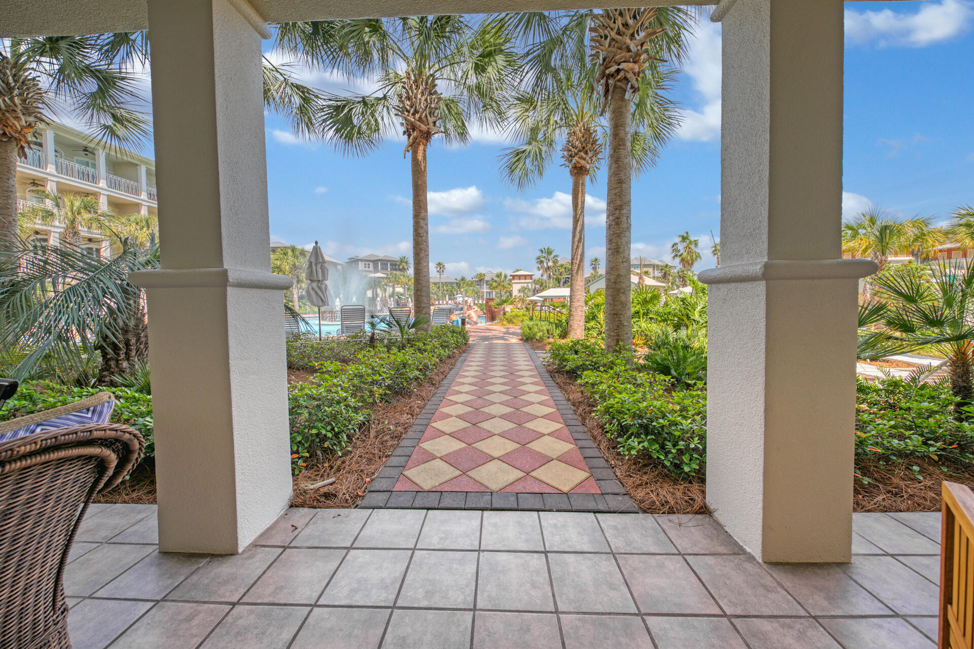Enjoy location and convenience with this updated, ground-floor unit in Villas at Seacrest Beach! Step out the back door on to your large patio with direct access to the extraordinary 12,000 SF lagoon pool. Ideally situated between Rosemary Beach and Alys Beach, with so many options for shopping, dining, and enjoying the 30A lifestyle. Consistently earning five-star ratings, this unit features stylish furnishings, stainless steel appliances, gas fireplace, and upgraded kitchen island with quartz countertop expanded to seat six. Turn-key with a spacious open floorplan offering two King BRs and one Bunk BR, each has ensuite BA, comfortably sleeps 8.  Deeded beach access with complimentary shuttle and two reserved parking spots - call today!