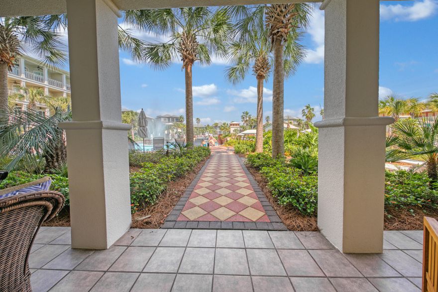 Enjoy location and convenience with this updated, ground-floor unit in Villas at Seacrest Beach! Step out the back door on to your large patio with direct access to the extraordinary 12,000 SF lagoon pool. Ideally situated between Rosemary Beach and Alys Beach, with so many options for shopping, dining, and enjoying the 30A lifestyle. Consistently earning five-star ratings, this unit features stylish furnishings, stainless steel appliances, gas fireplace, and upgraded kitchen island with quartz countertop expanded to seat six. Turn-key with a spacious open floorplan offering two King BRs and one Bunk BR, each has ensuite BA, comfortably sleeps 8.  Deeded beach access with complimentary shuttle and two reserved parking spots - call today!