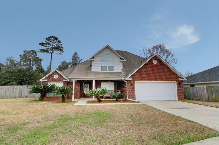 Located in a desirable Overbrook Subidivision on a quiet cul-de-sac. Come see the beautiful 2 story custom built brick home. 4 Bedrooms, 2.5 bathrooms.Open floor plan with beautiful sun lit vaulted ceilings in living room, separate dining room, sunlit kitchen design with breakfast bar, built in pantry, extra cabinetry, and vinyl flooring. Corrian countertops, white appliances, newer dishwasher and microwave. Upgraded sink and faucet with stone backsplash.Large master bedroom on 1st floor with spacious master bath. Master bath has double vanity, garden tub, walk closet, and separate shower. All 3 Bedrooms upstairs the owner specifically designed to be large and spacious.