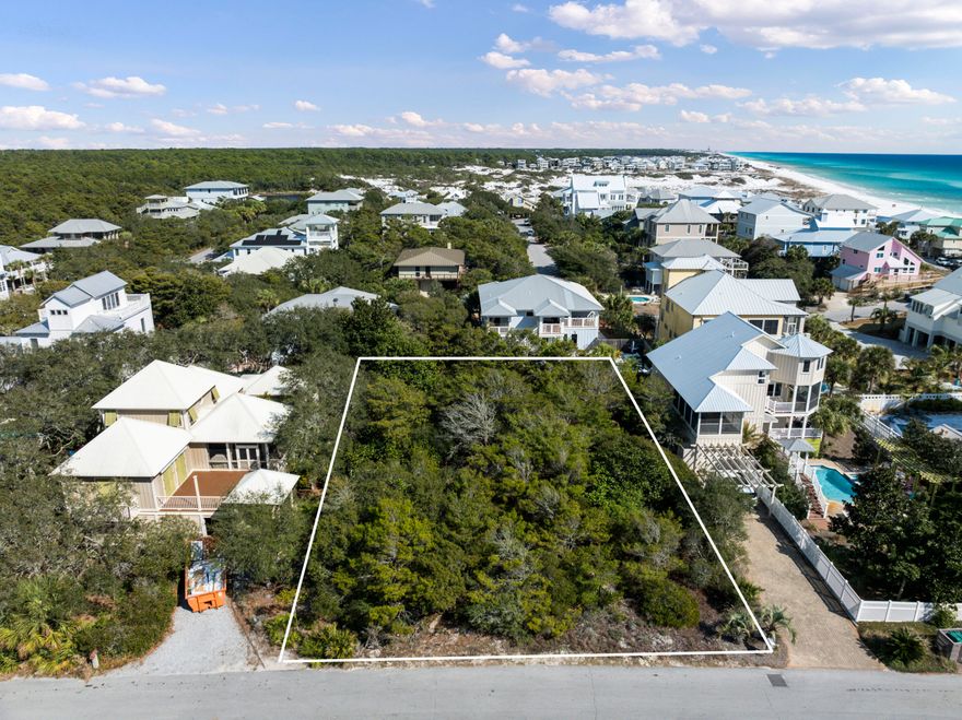 Envision your coastal beach escape in Gulf Trace. Located in the exclusive Gulf Trace Community along the highly coveted 30A coastline, this 4th tier lot presents an extraordinary opportunity to create your perfect beachside retreat. Just steps from the neighborhood beach walkover, this prime homesite offers effortless access to the sugar-white sands and emerald waters of the Gulf of Mexico. Set within a private, gated enclave, Gulf Dunes is renowned for its natural setting, bordering Grayton State Park and cultivating a peaceful community. This low-density neighborhood offers unmatched privacy and exclusivity. As the only available lot in this prestigious community; this property is a rare gem along 30A. Boasting a generous 80x125 footprint, the lot offers ample space to design your dream home with potential for breathtaking Gulf views and awe-inspiring sunsets. The conceptual renderings provided showcase the possibilities, sparking inspiration for a stunning future residence tailored to your vision.

As one of the few gated, private, west end beachfront communities along Scenic Highway 30A, Gulf Trace ensures a lifestyle of tranquility, luxury, and refined coastal living.

Don't miss your chance to join this exclusive enclave and secure your own slice of paradise. Schedule your viewing today and begin building the 30A retreat you've always envisioned.