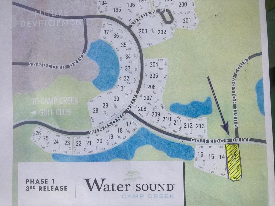 Located in the Watersound Camp Creek neighborhood. This is one of the largest lots in the subdivision  - just over .6 acresEnjoy access to the new community center, pools, tennis courts and wellness center