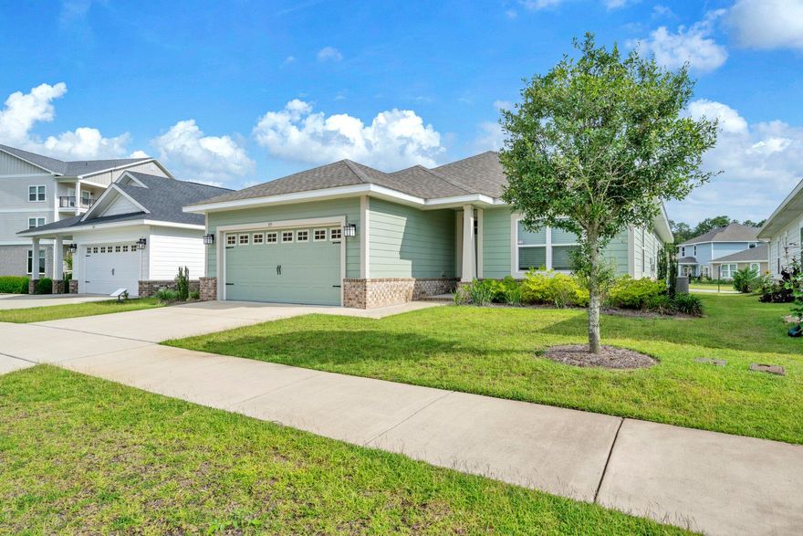 Lease to OWN Option and this house is approved for USDA Lending, which means lower interest rates and low down payment .   This home is South of HWY 20 with  3-bedroom, 2-bathroom  home, located in the desirable Riverwalk Subdiv. Step inside to find 9' minimum ceilings throughout, with a vaulted ceiling in the Great Room and a trey ceiling in the Master Bedroom, adding to the spacious feel. The 8' entry doors, granite countertops in the kitchen and baths, and CoreTec Pro Plus vinyl plank flooring in the main living for durability and elegance.- All appliances and window treatment inclued. The cozy bedrooms feature plush carpet, while the huge walk-in master closet ensures ample storage. Enjoy the outdoors with a large covered back porch with an easy to maintain back yard. Termite bond in place. Lease to buy is an optionThe back porch is accessible from both the living area and master bedroomperfect for relaxing or entertaining. The Master Bath boasts a separate garden tub and shower, offering a spa-like retreat.

Riverwalk residents also have access to the community clubhouse, an inviting space for relaxation and social gatherings. Plus, the garage includes a newly installed mini split, adding extra climate control options.