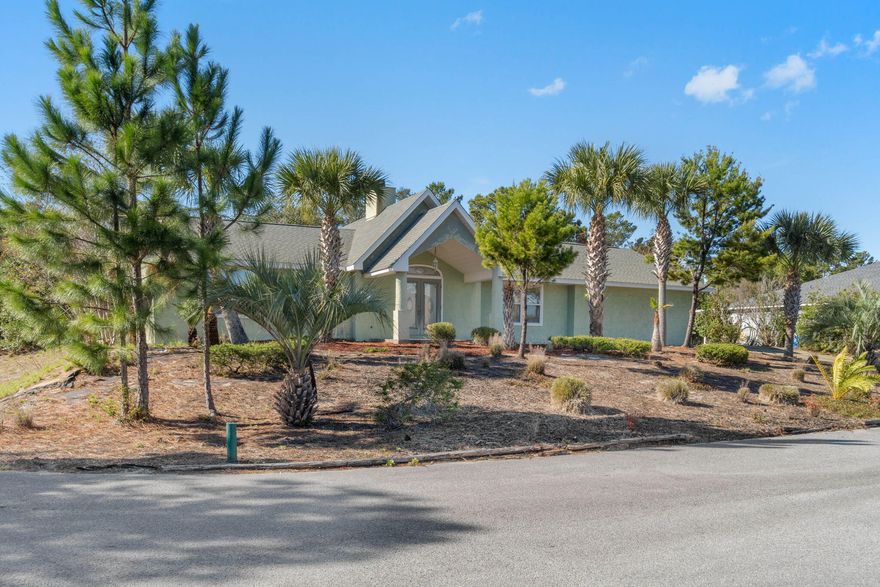 Don't miss your opportunity to make this one Home!  Charming 3 bedroom, 2 bath home with a very unique floor plan. Soaring vaulted ceiling in the family room and front entry,   Desirable split bedroom floor plan with functional galley kitchen and cafe area. The large bedrooms are carpeted with tile in all other areas.  This home is situated in a Water Front community that boasts Deeded water access, fishing pier, launch for small craft, club house, tennis court, community pool, and underground utilities.