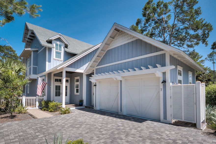 Enjoy this exceptionally well-built home located on a superb wooded lot in the much sought after WaterSound West Beach. The tranquil natural setting is the perfect backdrop to this finely executed home that has been thoughtfully upgraded with such appointments as beautiful hardwood flooring, custom kitchen cabinets, top of the line appliances, granite counter tops, impressive trim and moldings, screened in lanai's and spacious outdoor spaces, a loft area with bunk room and so much more. The open and spacious floor plans on both levels create an inviting and larger than expected feel. The spacious master suite is located on the main floor while the other three guest bedrooms can be found upstairs where you enjoy the added benefit of the loft and entertainment area, perfect for the kids.