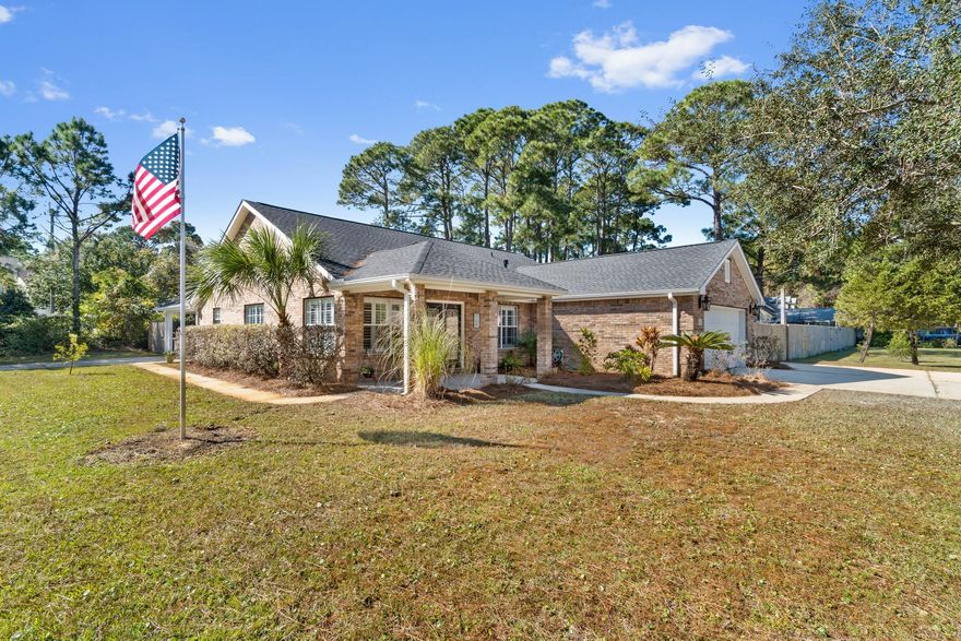 All brick 3 bed / 2 bath home ready for move in. The open floor plan is perfect for entertaining has upgraded lighting & plantation blinds though out. Lots of windows bring in natural light. The large kitchen features plenty of cabinet space, granite counter tops, breakfast bar with a tiled accent wall & stainless steel appliances.  Wood look ceramic tile flooring though out, including the Florida room that is accessed through French doors in both the dining room & the master bedroom.