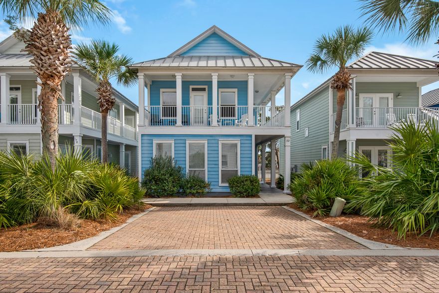 WELCOME TO YOUR COTTAGE RETREAT!!!JUST A SHORT DISTANCE TO THE BEACH AND THE 3000 SQ. FT. HEATED POOL WITH SPA AND SUN DECK. GATED COMMUNITY WITH BRICK PAVER STREETS AND DRIVEWAYS, UNDERGROUND UTILITIES, ACCESS TO THE CLUBHOUSE WITH EXERCISE FACILITIES, AND 310' OF WHITE SANDY BEACH. THIS UNIQUE HOME WITH AN OPEN FLOOR PLAN FEATURES 3 BEDROOMS EACH HAVING ITS OWN PRIVATE BATHROOM, SILESTONE COUNTERTOPS, LEGACY CABINETS, STAINLESS STEEL APPLIANCES, 9'' & 10'' CEILINGS, TILE IN MAIN LIVING AREA & BATHROOMS, METAL ROOF, HARDY PLANK SIDING & COVERED PORCHES. RENTAL READY. ALL INFORMATION TO BE VERIFIED BY THE PURCHASER