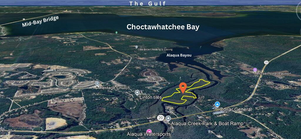 28 Acres Near Hwy 20 with Creek Access & Expansion Potential - Investor OpportunityStrategically located just off Highway 20 this 28-acre parcel offers a unique investment opportunity in one of the fastest-growing areas of Northwest Florida. Bordered by both Godwin Creek and Alaqua Creek, this property provides a rare combination of size, location, and water access.What sets this listing apart is the optional inclusion of four adjoining parcels, also owned by the seller. Each of these parcels backs up to either Alaqua Creek or Godwin Creek, with direct access to the Choctawhatchee Bay via navigable waterways!
