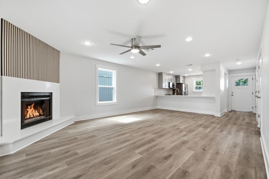 Full Interior & Exterior Remodeled Townhome in the center of Destin. This unit looks and feels brands new. New Exterior Siding, Exterior Decks & Railings Rebuilt, All new windows and interior and exterior doors. This unit has a fresh look with LVP throughout, modern fireplace, all new appliances, & quartz counters.The natural light in this unit is incredible. Every bedroom has an exterior patio. Washer and Dryer hook ups on first floor.  Upstairs enjoys 3 bedrooms & 2 bathrooms. Primary has an on-suite. Downstairs enjoys an Eat-In Kitchen, with breakfast bar, pantry, coat closet, half bathroom & the living/dining open concept is anchored by a corner fireplace. The room opens to covered exterior patio with a storage room.  Community has a pool with overflow parking.