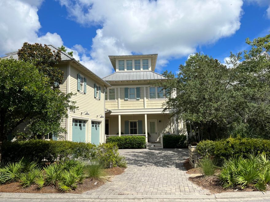 Welcome home to what gulf coast living is all about - a luxurious Florida getaway nestled into what the street name describes; a quiet cove with one of the most amazing views found in Watercolor - Western Lake from all levels. Sophisticated, yet comfortable, this extraordinary home has a spacious 3-level floor plan WITH elevator.  Fully furnished and comfortably sleeps 10-12. There is even a detached carriage house suite over 2-car garage. So many separate living areas, inside and out, including screened porches on two levels. Master suites on two levels each with amazing baths. So many wonderful features: Brazilian hardwood floors, surr-sound, whole-house generator, 3 tankless WH, fully equipped kitchen. Be sure to visit the 3rd floor office/sitting room with amazing views!