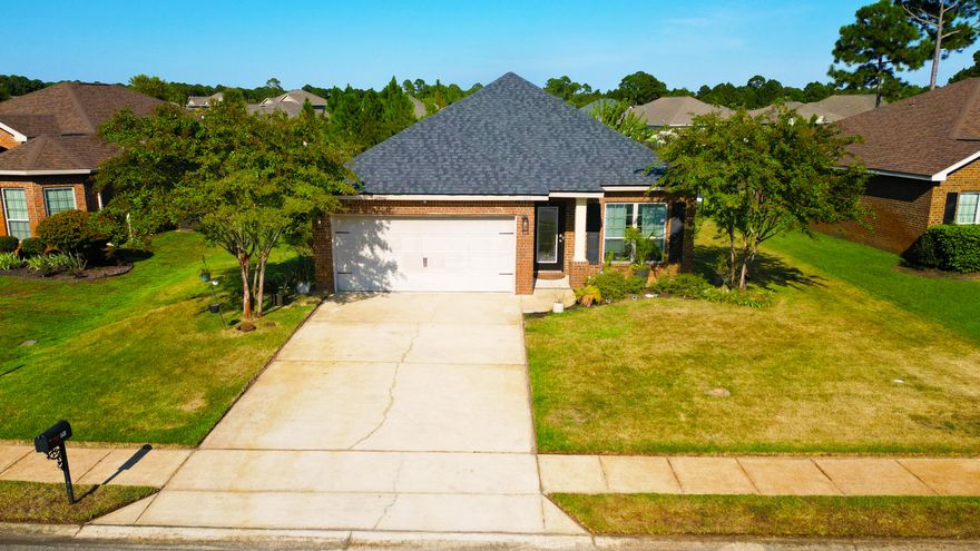 Welcome to Driftwood Estates, where charm meets convenience! This beautifully maintained 3BR/2BA home with an additional flex space offers one of the community's most desirable settings--overlooking a pond in the rear and facing another green space with water views in the front.Step inside to an open layout highlighted by graceful archways, crown molding, and tile floors throughout. The updated kitchen features quartz counters, a large island, coastal-inspired backsplash, and ample cabinetry, flowing seamlessly into the dining and living areas.The spacious primary suite boasts a tray ceiling and spa-like bath with dual quartz vanities, soaking tub, and walk-in tiled shower. Two guest bedrooms are generously sized, and the bonus room offers flexibility as an office, media room, or formal dining.
Enjoy tranquil Florida living from the enclosed back patio, fenced yard, and direct pond access for fishing or relaxing. With a two-car garage, new roof, laundry with storage, and manicured landscaping, this move-in ready home checks every box!