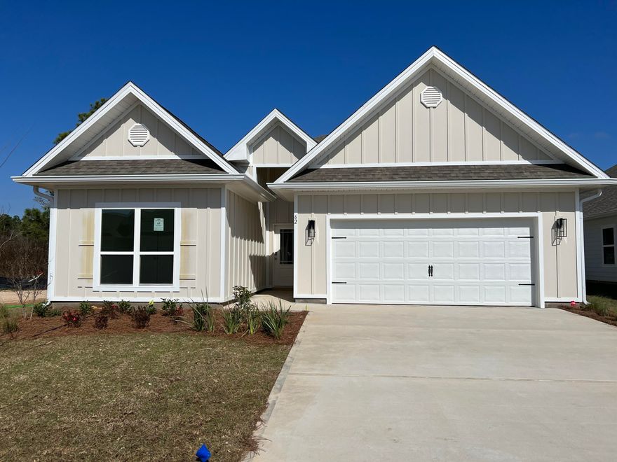 Walton's Landing is in the heart of Santa Rosa Beach, less than 4 miles to Ed Whaline Beach access and Scenic Hwy 30A, under 7 miles to upscale shopping and restaurants at Grand Blvd, and Sacred Heart Hospital. This short-term rental friendly community features a community pool, walking paths and ponds for endless hours of outside enjoyment. The 'Kennedy' plan features a spacious back porch, Hardie siding, 9' ceilings, EVP flooring, Ivory shaker style cabinetry in the kitchen and bathrooms, quartz countertops, and a modern tile shower. This energy efficient home offers 'Home is Connected' Smart Home package, DEAKO switches, 1-year builder warranty and 10-year structural warranty.