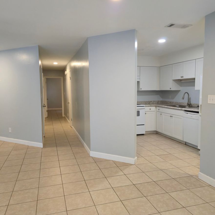 Spacious end-unit townhome offering comfort, functionality, and privacy. This well-maintained home features two generously sized bedrooms and two full bathrooms, including a private en-suite bedroom with its own bathroom. The entire home is finished with easy-to-maintain tile flooring throughout.Enjoy an open floor plan with a newly updated kitchen featuring ample cabinet space, a large pantry, and great flow into the living and dining areas. Washer and dryer hookups are conveniently located indoors.Abundant storage throughout the home and a large, fully fenced backyard. The backyard also includes a walk-in storage shed, offered in as-is condition.No pets, 680+ credit score, 2.5 income, 1 year lease. Good rental and income verifications. Call today to schedule a tour!