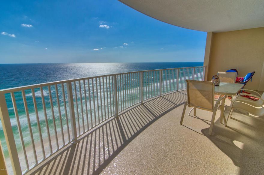 I LOVE, LOVE, LOVE THIS COMPLEX!Ocean Villa is known for the oversized, bowed, deep balconies, covered parking, the additional storage outside of each unit, the GULF FRONT Master & the lower association fees (only $486.00 a month). These are such terrific features. Where do you spend your time? The Beach and Balcony, right? This unit has amazing views from the living/kitchen area, the master bedroom and of course that very cool balcony. The complex itself has just enough amenities to keep the HOA fees lower. The complex has both (heated) indoor and outside pools, a hot tub, Gulf front exercise room which includes a steam room, gulf front owner's lounge, additional parking across the street, walk over for easy gulf access! Come check out this unit!