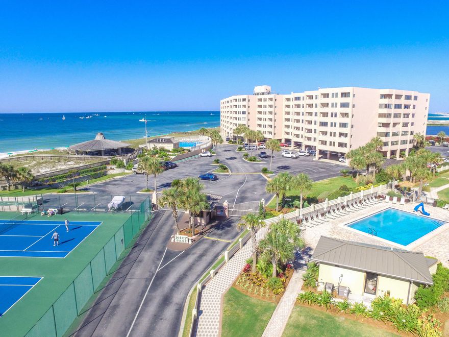 Fantastic Gulf views can be taken in from the kitchen, family room, and private balcony of this 1 bedroom Jetty East beachfront condominium. This unit is located with a direct beach facing view. The spacious kitchen has granite countertops and an island bar. LVT (luxury final tile) flooring throughout the condo. The master bedroom is comfortable, roomy, and has a flatscreen TV. Bathroom has a shower and tub along with granite countertops. This unit is being offered completely furnished. It is completely turnkey move-in/rental ready. From the balcony and enjoy breathtaking sunsets and watching the waves roll in. The amenities include gated entry with security guard, beachfront pool, beachfront gazebo, beachfront tennis courts, exercise room, outdoor hotel and private beach.