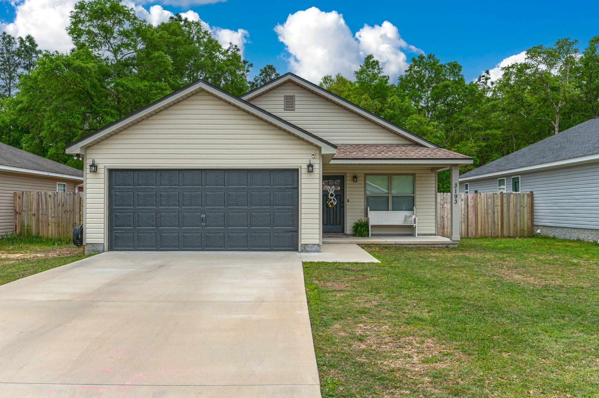 DUE TO MULTIPLE OFFERS RECEIVED - SELLER IS REQUESTING ALL HIGHEST AND BEST OFFERS ON 4/14 @ 2 PM. BEAUTIFUL 3 bd/2 ba home built Parade of Homes Award Winning Builder. Situated on a level lot and located in north Crestview, the exterior features low maintenance vinyl siding, dimensional shingles and a 2 car garage. The interior features an open floor plan, Vinyl Plank flooring and neutral tones throughout. The kitchen features white cabinetry w/ granite countertops, center island and stainless steel appliances. (all appliances including refrigerator will convey). Spacious master suite w/ dual vanity in master bath. Split bedroom design and cute laundry room complete w/ washer/dryer set and barn door. The backyard features a covered rear porch and privacy fenced in backyard.