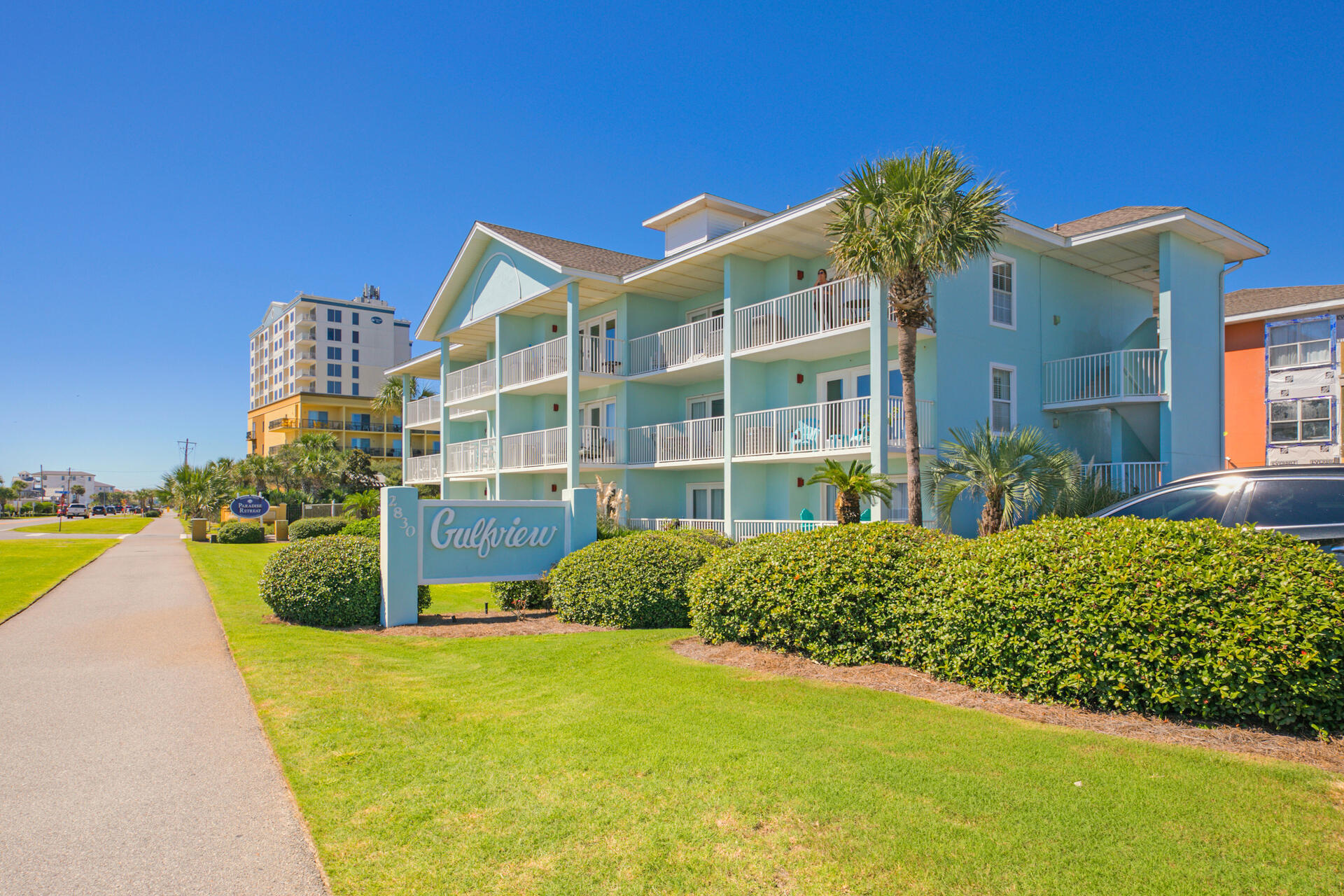 This gorgeous Gulfview II unit overlooks one of the 2 pools, is 100ft from the second heated pool and hot tub. Deeded beach access. TURNKEY, fully-furnished unit with hallway bunks, a Queen in the master and a sleeper sofa; sleeps 6. Additional amenities include outside shower, grill area, laundry facilities (located on same floor as the unit) and hot tub. Beautiful remodeled kitchen with granite countertop. Ceramic tile throughout.Great rental investment!!