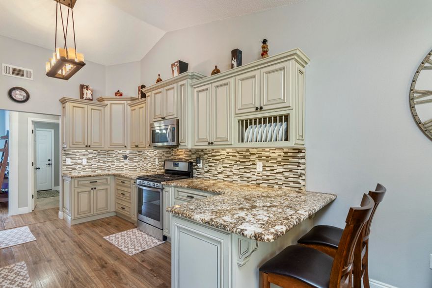 Stunning home inside the coveted Silver Oaks community in North Crestview. With an upgraded kitchen and master suite you will never want to leave your new home. This home boasts 3 additional large bedrooms and a gas fireplace and stove. If you are in need of an RV hook up, there is 220V power ran to the concrete pad in the back yard. Call for your personal tour today!