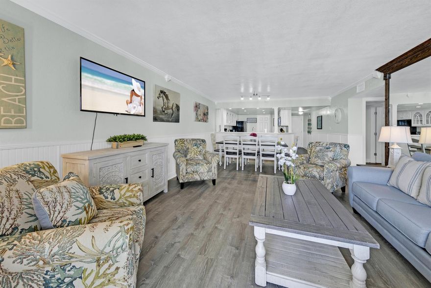 Motivated Seller. Price just reduced by $25,100 2/18/25. Gulf Front Turn Key well appointed 2BR in popular Shoreline Towers. Spectacular views from the eighth floor open balcony. Unit 2082 was completely renovated  with new flooring, furniture, stainless appliances and more.  This lovely unit is being sold completely furnished and Rental Ready!   Unit could generate $50,000+ in rental revenue. Upgrades include new AC, furniture, appliances, bathrooms, TV's, window treatments and sliding glass doors . Perfect for a permanent residence or second home on the beach. Great rental potential, too! Amenities include, owners  clubhouse, fitness facility, tennis and pickleball courts,  sauna and seasonally heated pool.   Call for appointment to show today!!