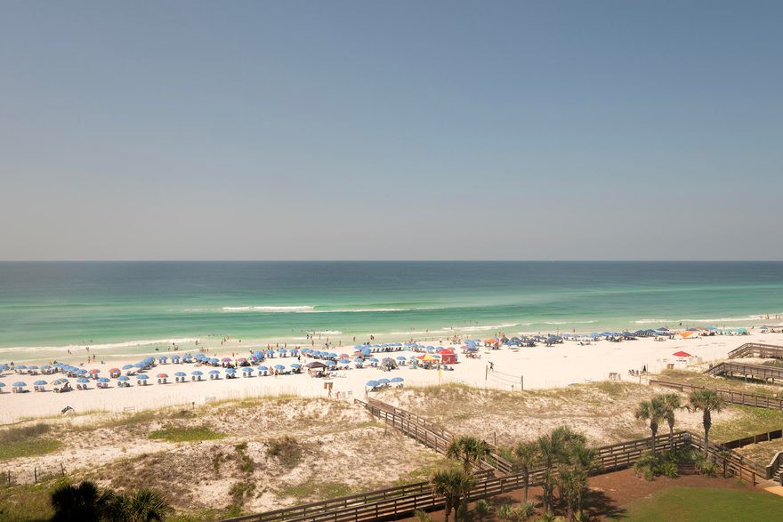 Gorgeous views from this 3BR/3BA, 1,462SF, furnished condo at Mainsail.  This condo is being offered fully furnished & rental ready.  Entering the condo, you are greeted with diagonal tile floor throughout and amazing views from almost every room.  The kitchen features solid surface countertops, breakfast bar, & laundry closet.  The living space is large with amazing views of the beach & gulf.  The master suite has private access to the balcony, vanity with sitting area, & beautiful views of the Gulf & Beach.  Other features include 2 additional bedrooms and baths & an owner's closet.  Mainsail Amenities include 2 Pools, 700FT of beach, tennis courts, covered parking, gated entry, & 24hr security. See you at the Beach!!!