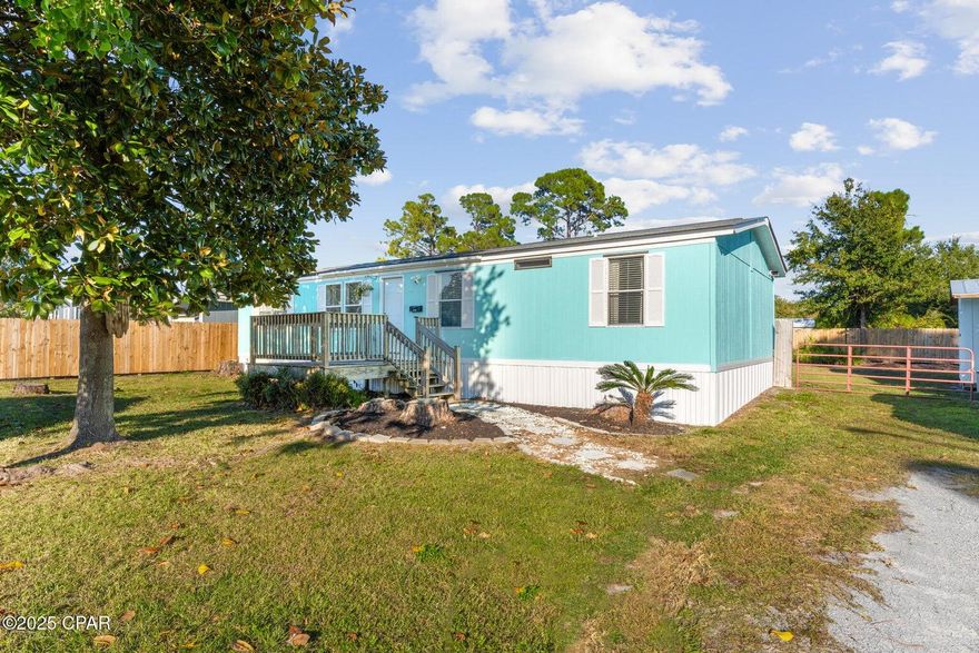 Set on a 1/4-acre private lot in North Lagoon Oaks, this well-maintained 3-bedroom, 2-bath home offers comfort, convenience, and space to enjoy the Florida lifestyle. The open and inviting layout features a large living area with natural light, a dedicated dining space, and a functional kitchen with plenty of cabinet storage. The split floor plan provides privacy with a spacious primary suite complete with an ensuite bath, while two additional bedrooms offer flexibility for guests, a home office, or hobbies. Outside, enjoy a cleared and oversized yard--perfect for pets, gardening, or adding a workshop or storage building. The property includes a private driveway with ample parking for vehicles, a boat, or RV, and no HOA means you have the freedom to make it your own. Located on a quiet cul-de-sac just minutes from St. Andrews State Park, the Grand Lagoon, beaches, dining, and marinas, this home combines peaceful living with easy access to everything Panama City Beach has to offer. Whether you're looking for a full-time residence, seasonal getaway, or investment opportunity, this one is ready for your next chapter.