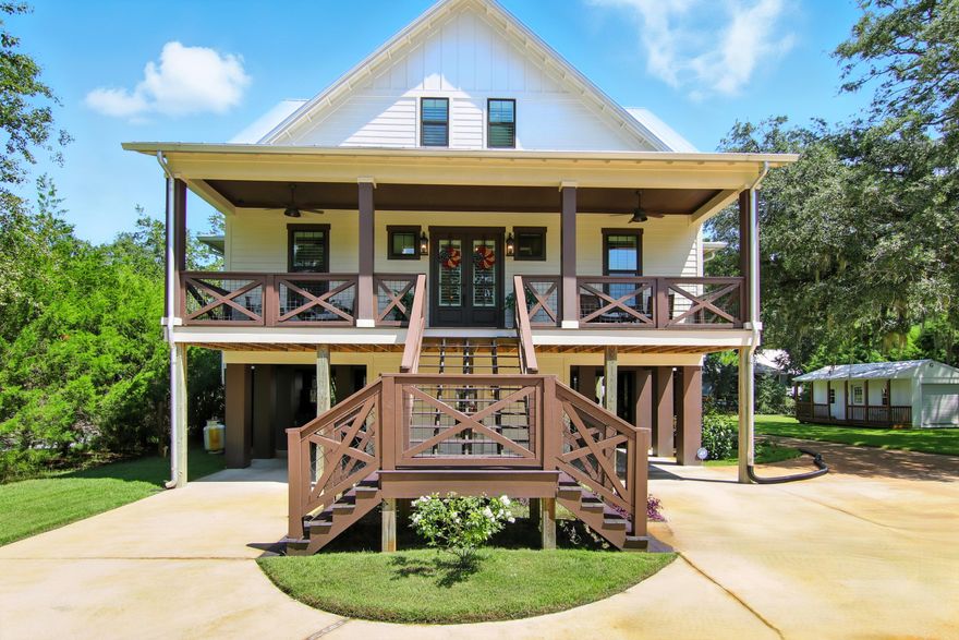 Traditional southern-style home located in a quiet neighborhood with an ''old Florida'' feel. With 130 feet of protected canal frontage, it is an easy boat ride to Choctawhatchee Bay, or head north for a freshwater adventure on Bear Creek. You can relax on the front porch deck while taking in the view of the bay, or settle in on the back screened porch, overlooking the yard and canal.This home boasts three stories with an elevator for your convenience. The well-appointed kitchen meets the needs of any chef, with a butler's pantry and plenty of counter space! The open floor plan allows for easy entertaining across the main living areas. The primary bedroom is oversized with abundant natural light and French doors to the porch, as well as roomy custom closets and an enormous walk-in shower.
