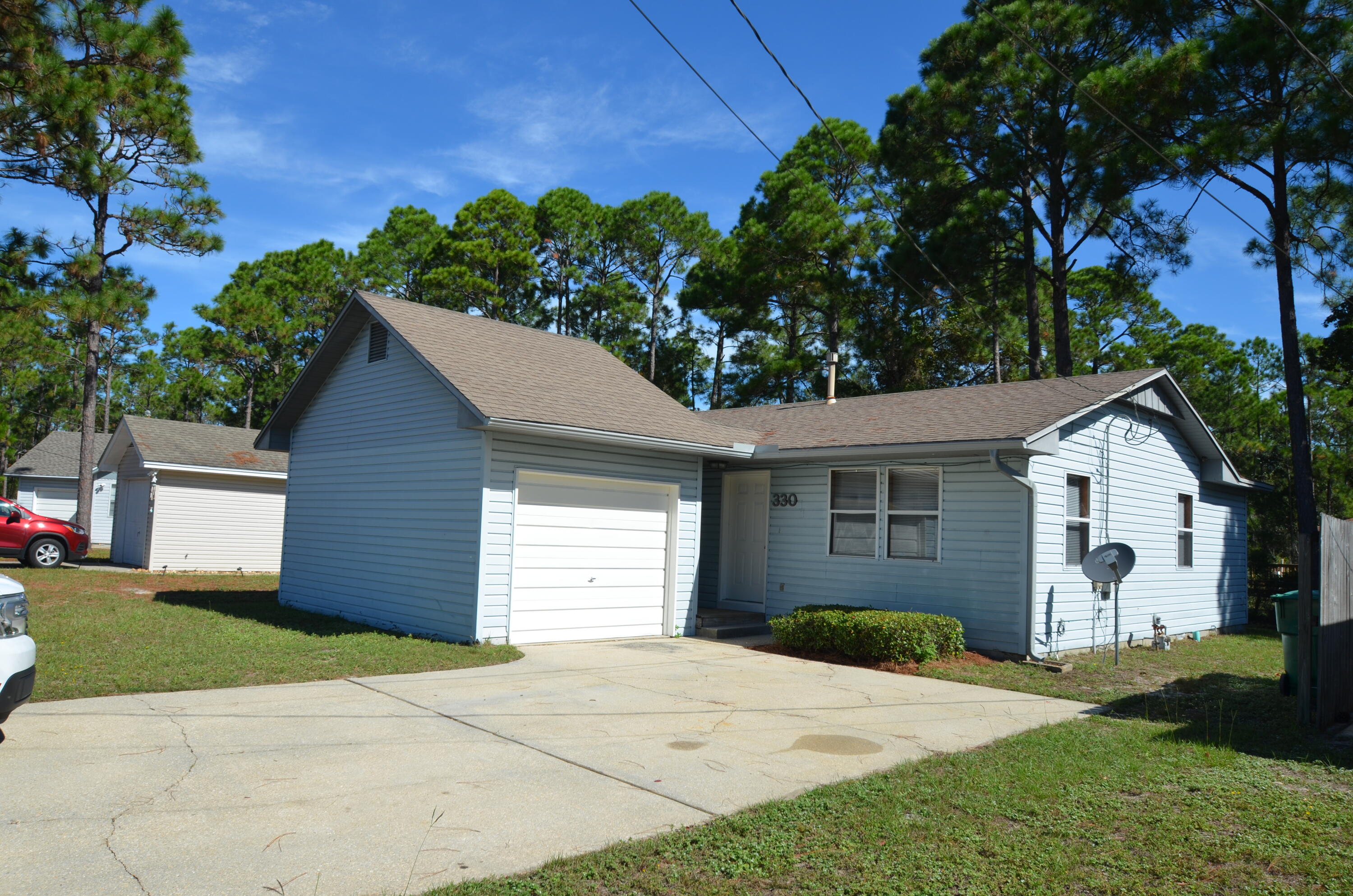 Cozy two bedroom home located west of Hurlburt Field . Cedar paneling throughout home except in Kitchen. Detached one car garage. Pets are not allowed. All Coastal Realty Services residents are enrolled in the Resident Benefits Package (RBP) which includes renters insurance, HVAC air filter delivery (for applicable properties) and our best-in-class resident rewards program, and much more! More details upon application.