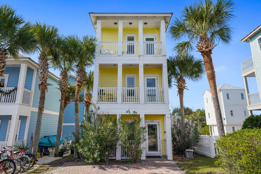 This 3-story light and bright Florida cottage is within close proximity to the beach and is located on a quaint cul-de-sac. Located in the beautiful Village of Blue Mountain Beach, two bedroom, two full bath home is perfect for a primary residence, second home, or a vacation rental. The main living area is located on the second floor. Enjoy your morning cup of coffee on one of your two balconies as you listen to the sound of the waves and feel the salt air. The Village of Blue Mountain Beach has a cabana pool, shuffleboard courts, fitness center, community sidewalks and more. Spend the day shopping, biking, or enjoying the local eateries. Blue Mountain Beach is centrally located near Gulf Place, Grayton Beach, Watercolor and Seaside.