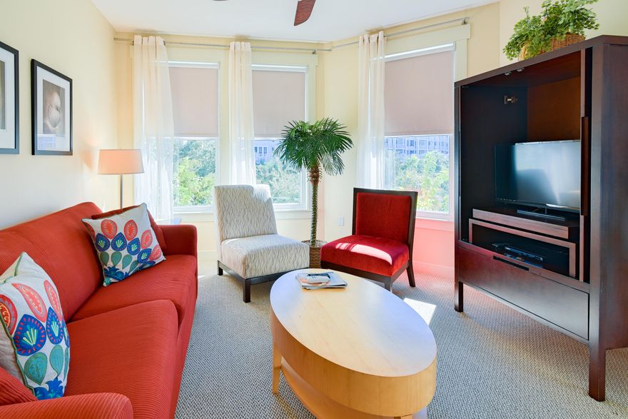 Enjoy pool and garden views from this large fully furnished third floor condo close to the Baytowne Conference Center. Open floor plan with spacious master bedroom and plenty of natural light throughout. Building amenities include underground covered parking, an oversized community pool, fitness center, and access to the Solstice Club (private club for owners in the Grand Sandestin complex). Casual dining, fine dining, entertainment venues, bars, stores, and more are a quick stroll. Don't forget the easy access to other fabulous amenities Sandestin Resort has to offer including the beach, marina, tennis facilities, and four golf courses!