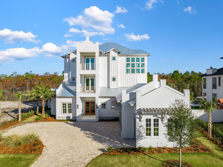 Discover an exquisite architectural masterpiece designed by the renowned John Williams, discreetly nestled behind the private gates of Camp Creek. This luxurious residence embodies impeccable craftsmanship with a tasteful coastal influence throughout.Culinary enthusiasts will delight in the dream kitchen, featuring custom milled cabinetry, a generously sized island, Brazilian Natural Stone countertops, and a top-tier appliance package, including a gas range. The expansive living and dining areas seamlessly connect to the kitchen, offering direct access to a covered porch with an outdoor kitchen, blurring the boundaries between indoor and outdoor spaces and creating a true extension for living and entertaining.
Strategically situated on the first level, the primary suite overlooks the pool and boasts a spa-like ensuite with dual vanities and a beautifully tiled wet room. An additional bedroom with its own private ensuite completes the first floor. The second and third levels host spacious bedrooms, each with ensuites and private covered balconies, providing the perfect vantage point to savor the mesmerizing hues of the famed Emerald Coast sunsets.
450 Windsong Drive also includes a WaterSound Club Membership, granting access to the exclusive private beach club and some of the area's finest golf courses, such as Camp Creek, Sharks Tooth, Origins, and the planned Davis Love course. This rental-restricted community features a newly constructed amenity center with dual pools, a lazy river, pickleball courts, tennis courts, a wellness center, and an on-site restaurant.
Ideally located between Scenic Highway 30A and Highway 98, the WaterSound Camp Creek community offers convenient access to the iconic town centers of Alys and Rosemary Beach, as well as a wide array of world-class dining and entertainment options along 30A.
Just across Highway 98, the WaterSound Town Center hosts events like a weekly Farmer's Market and provides a variety of amenities, including a Publix, restaurants, a STEAM school learning campus, and medical offices.
Discover today why WaterSound Camp Creek stands as one of the most coveted ownership opportunities along 30A, appealing to both full-time residents and those seeking a second home in this remarkable coastal community.