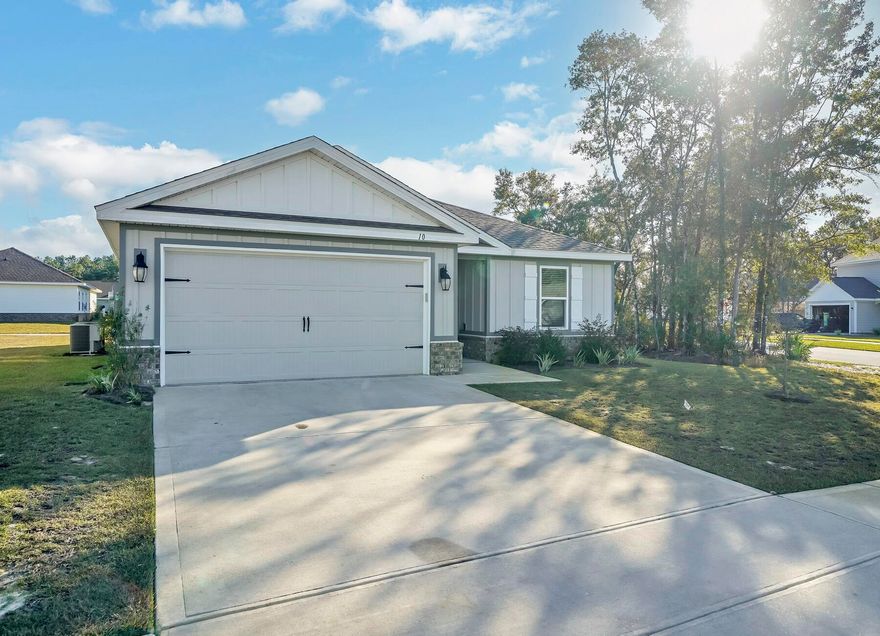 Experience modern coastal living in this beautifully maintained 3BR/2BA home with 1,620 sq ft, built in 2022 in the desirable Riverwalk community of Freeport, FL. Situated on a 0.21-acre lot, this property sits on the largest corner lot in the neighborhood, offering added privacy and generous outdoor space. Features include an open-concept living area, primary suite with walk-in closet and walk-in shower, HardiePlank siding, and a covered patio with potential for a screened porch or fenced yard. Community amenities include a pool, brand-new fitness center, and dock with bayou access.