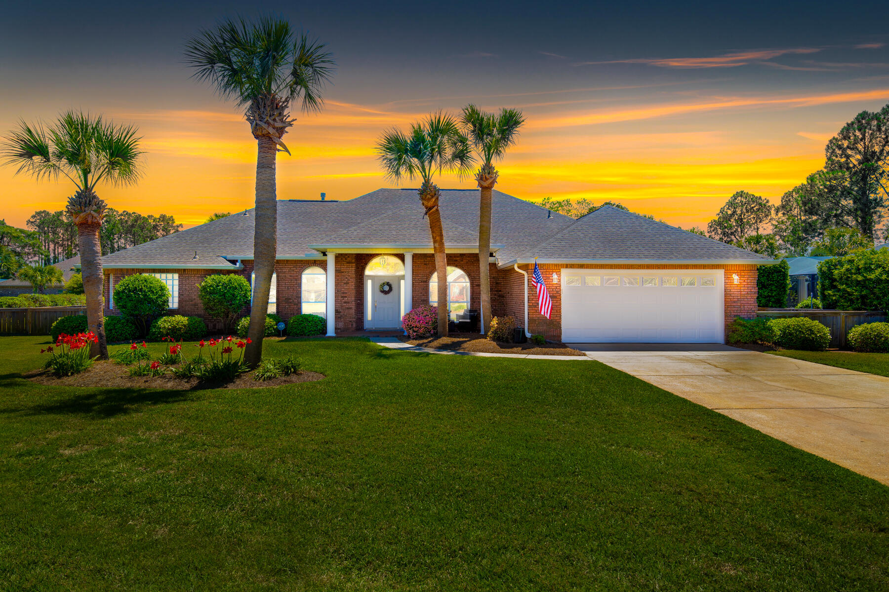 Under contract with contingency; accepting back-up offers. Where's the best place to vacation in Destin? Right in your own backyard! Welcome to 74 Aarons Reef. This well-maintained home is located on a quiet cul-de-sac in the desirable gated golf course community of Emerald Bay. Spacious one story brick home with split bedroom floor plan and high ceilings. Plenty of windows throughout welcoming in the natural light. Open floor plan with 3 full bathrooms and 3 roomy bedrooms; all big enough for a king size bed. Living areas include a formal dining room, large office, spacious breakfast nook, and an updated kitchen with breakfast bar, stainless steel appliances, granite countertops, and custom cabinets. Step outside and the vacation begins.