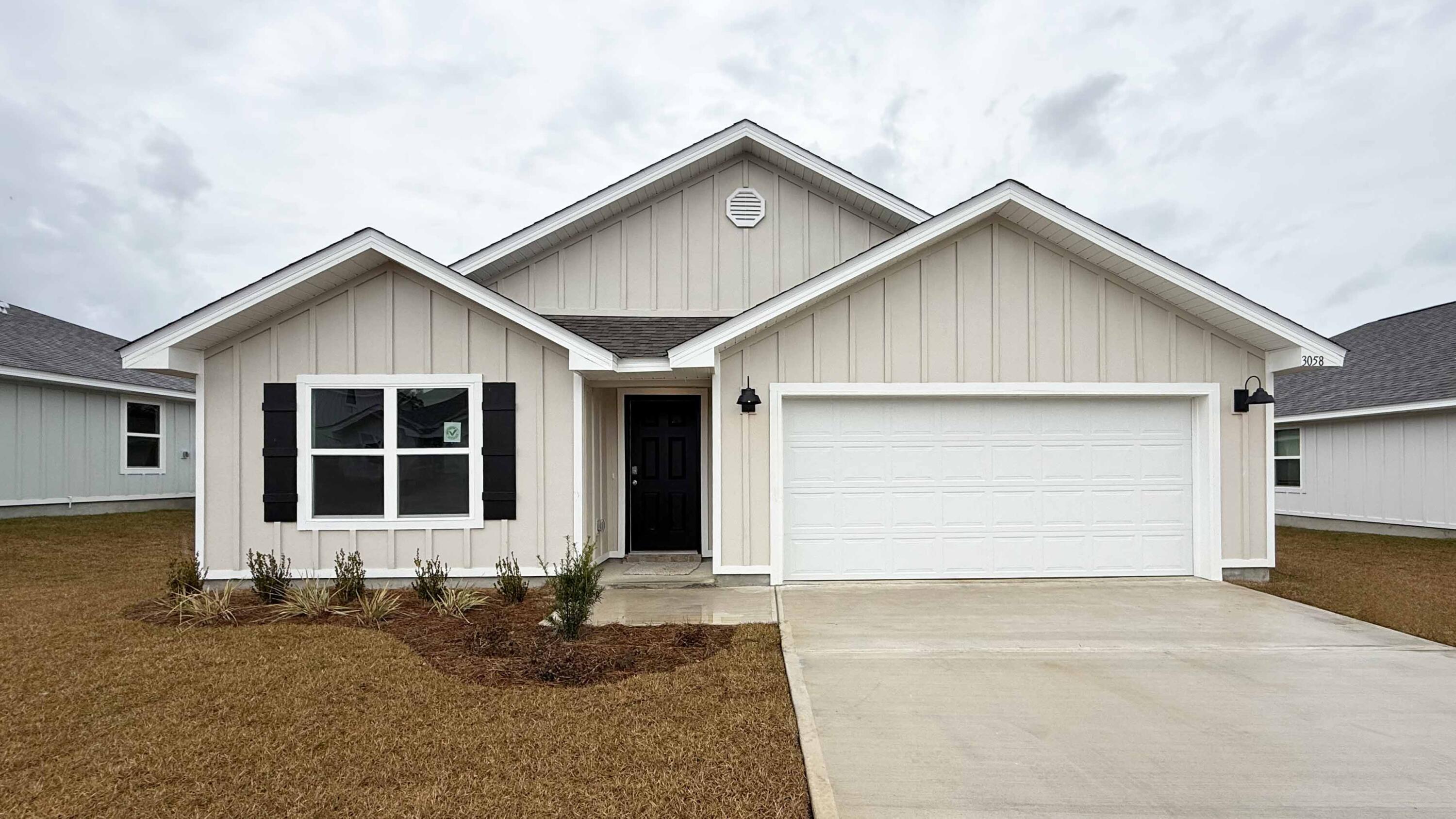 ALMOST COMPLETE & MOVE IN READY in Royal Estates! This desirable Cali model, one of our most popular floorplans with a fabulous open design for relaxed living. 4 beds, 2 baths, covered patio, 2 car garage & the 'Smart Home Connect' System has a variety of convenient Smart Hm. Devices. Well-designed kitchen features stainless appliances, gorgeous granite, smooth-top range, built in microwave, quiet dishwasher, corner pantry, island bar, striking wood-look flooring throughout & PLUSH carpet in the bedrooms. Bedroom 1 & adjoining bath has a lg. walk-in closet, + extra storage double granite vanity sinks & lg. shower. Sharp curb appeal with nice clean lines. Easy access to the airport, military base, beaches at Ft. Walton, Destin & minutes from the popular Blackstone Golf Course.