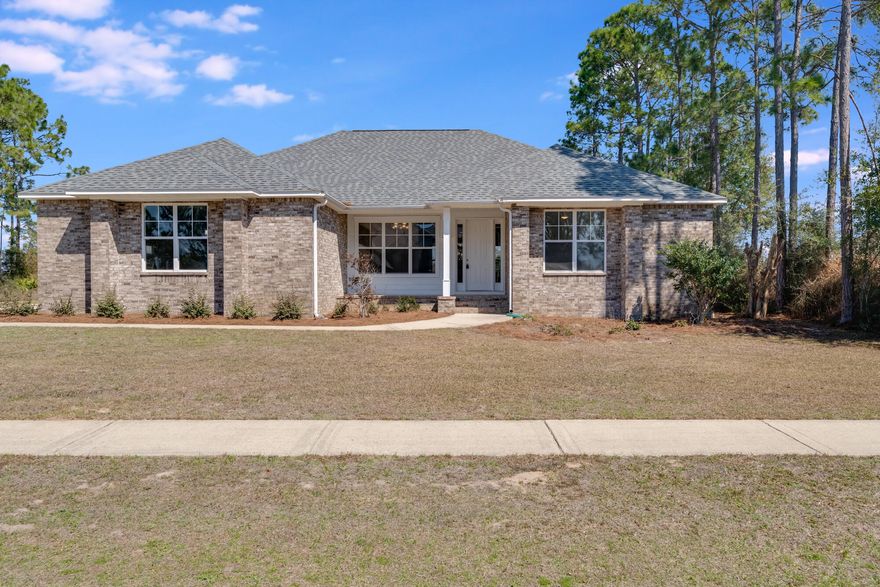 Nestled within the gated confines of Windswept Estates golf course community, this 4 bed, 3 full bath home offers the perfect blend of luxury and tranquility. Just 25 minutes from the beautiful beaches of the Emerald Coast and all the Community Amenities Windswept has to offer, this is an ideal place to call home for those seeking both relaxation and recreation. Step inside the timeless brick exterior home to discover a freshly updated interior, boasting brand-new paint that illuminates the expansive 12-foot ceilings, creating an airy and inviting atmosphere. The newly installed LVP flooring flows seamlessly throughout. The kitchen shines with sleek, new granite countertops, stainless steel appliances, touchless kitchen faucet with ample space for culinary creativity. Recent upgrades include a new roof (2023) and AC (2023), ensuring comfort and efficiency year-round. Outside, a spacious backyard awaits, enveloped by natural buffers that provide privacy and a picturesque setting for outdoor enjoyment. The enjoyment continues with the community amenities which include swimming pool, playground, picnic area, golf course, tennis court and basketball court. 
Don't miss your chance to own this move-in-ready gem in the exclusive community Windswept Estates, schedule your tour today!
