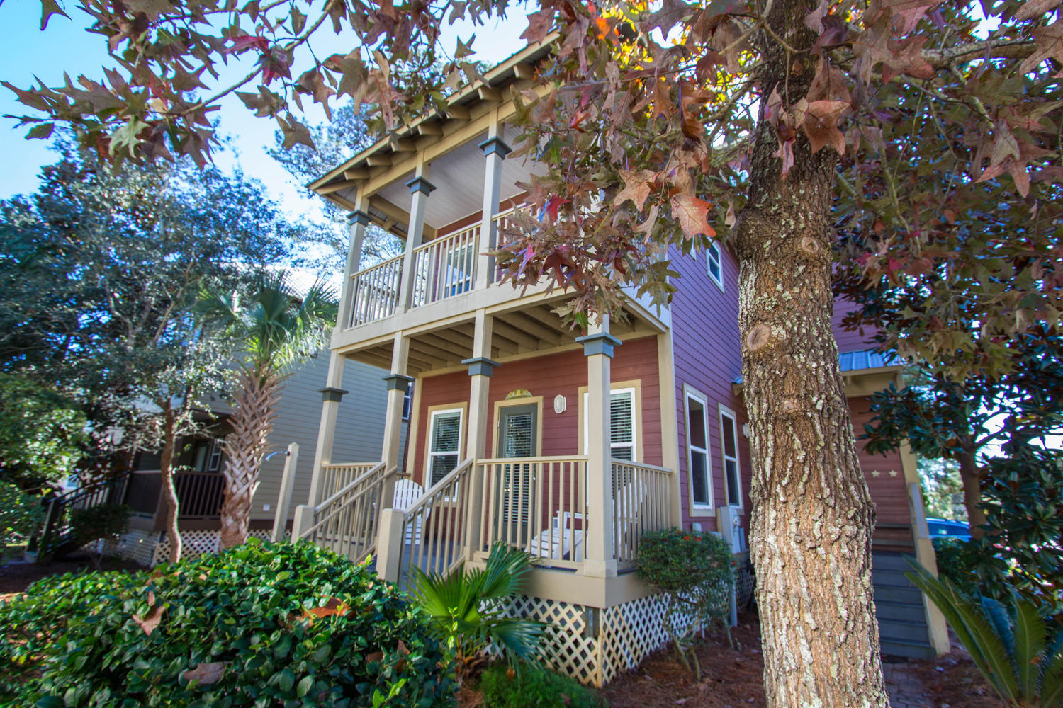 Charming beach cottage in the popular community of Old Florida Village. SOLD FULLY FURNISHED ...turnkey! 4 Bedroom, 3 full baths,& third floor tower/den plenty of room for family & guests to spread out. GREAT floor plan for Positive Rental Potential. And has the coveted Golf Cart Garage!Main Level Living & Dining; Bedroom & Bath, Inviting Front Porches; 2nd Floor Master BR & Bath & private porch & 2 additional bedrooms & bath; 3rd floor Tower/Den. Located only a few steps via the brick paver pathway to one of 2 community pools. Three beach accesses within 1/4 mile. Quick walk or golf cart ride to the beach. Lush landscaping & white picket fences add to the charm of Old Florida Village. This property is a Great Beach Investment Property or perfect for your Second Home. VRBO #61757