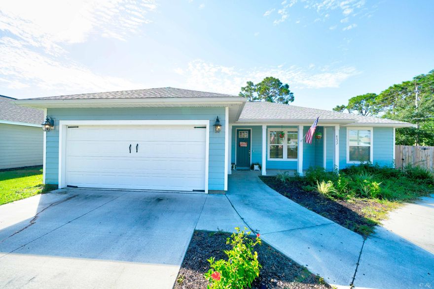 Seller is offering a 2/1 interest rate buydown with an acceptable offer! Beautiful 3 bed, 2 bathroom home built in 2020 with fairly new solar panels that are already paid off! Instant savings to the buyer! *Short Term Rentals are allowed* This home boasts 9' ceilings with recessed lighting, modern light fixtures, LVP flooring, granite counters, and more. The living room, dining area, and kitchen features an open floor plan that is perfect for hosting family and friends. The kitchen is equipped with stainless appliances, a large pantry, granite counters and a kitchen island equipped with a sink, dishwasher, cabinets, outlets and a breakfast bar. This home features a split bedroom floorplan, offering plenty of peace and privacy. The primary bedroom is spacious, boasting tray ceilings and a