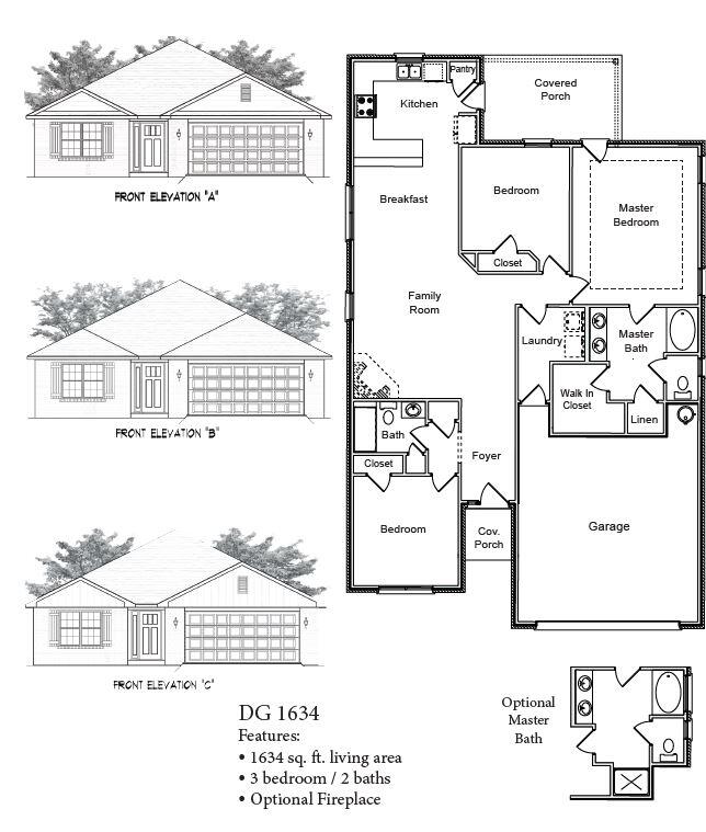 This home is being built in North Crestview in our newest neighborhood Ridgeway Landing! The location is awesome! This neighborhood offers a community pool for your enjoyment. This is an all-electric neighborhood on sewer. The home is 4-sided brick, fully sodded with landscaping and has an irrigation system to keep it all looking green and beautiful! This home is 1634 sqaure feet, has 3 bedrooms and 2 full bathrooms. Included in this plan comes with a back covered porch with access doors from both the kitchen and the master bedroom. Some upgrades added to this home include granite countertops in the kitchen, upgraded flooring everywhere with carpet only in the bedrooms, craftsman style elevation, and a separate shower and garden tub in the master bathroom!