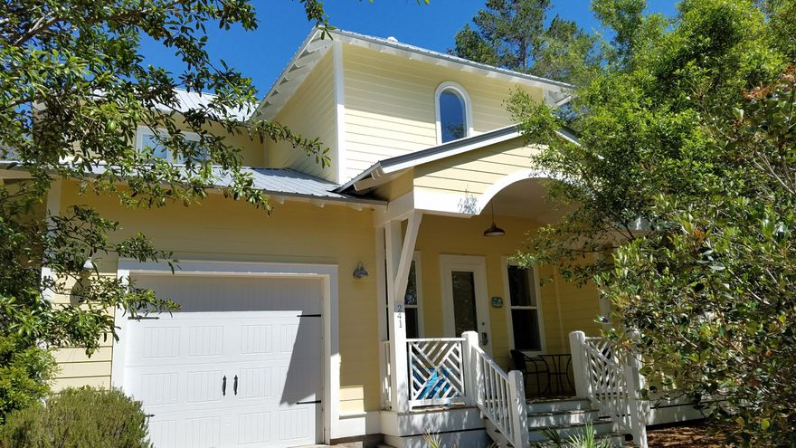 South of 30A - Walk to the beach from this cute 3 bed, 2 bath Florida Cottage with open floor plan, garage, and screened back porch. Enjoy the convenience of the neighborhood pool with restrooms and plenty of pool deck for basking in the filtered sun under the palm trees. Custom blinds, deep closets for plenty of storage, 10ft ceilings, solid-core doors, well-established native landscaping, underground power and utilities, decorative street lights.County owns 2.4 acres of beach at public beach access, less than 700 yards away, where you can park your bikes and enjoy the beach.Small county maintained boat ramp to Eastern Lake only 350ft away, to launch your kayaks, canoes or paddle boards, to paddle to the beach.Excellent for vacation rentals!Make an appointment to see thi