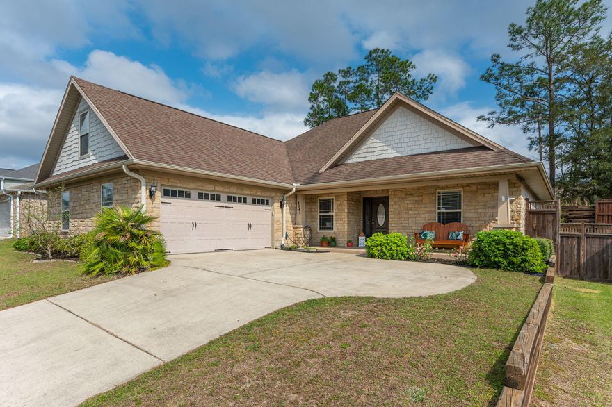 Are you looking for a home in South Crestview? This stunning 4 bedroom, 2 1/2 bathroom, plus an office home is located in the desirable community of Duggan Pond.  The split bedroom floor plan allows for separation and privacy for all.  The kitchen has newly painted cabinets, granite countertops, and oversized tile flooring. The master suite has trey ceilings, a sitting area, walk-in a closet, and a large master bath that has both a garden tub and a large shower. The master suite, 2 bedrooms, and office are on the main level and the upper level features the large 4th bedroom with a 1/2 bath. The backyard has a covered patio with fans and tiled flooring.  The location of this home makes for a quick commute to Eglin AFB, Duke Field, and the 7th SFG.