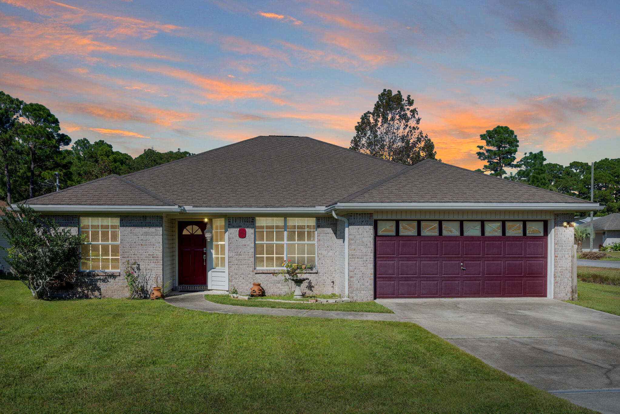 Welcome to this lovely 4-bedroom, 2-bath home nestled in a peaceful neighborhood, just couple minutes from Hurlburt Field! This well-maintained corner lot property offers a spacious, open layout, perfect for families or entertaining. Inside, you'll find a bright and airy living area, a kitchen with new granite counter top, new sink, and generously sized bedrooms for all your needs. Enjoy relaxing in the large backyard or take advantage of nearby Navarre Beach. With its prime location, this home provides both tranquility and convenience, making it a fantastic opportunity you won't want to miss! New Roof, Freshly Painted Interior, New Backflash, New Cabinet, New kitchen sink, Newly Power Washed Exterior, and pecan tree, tangerine tree, and more...