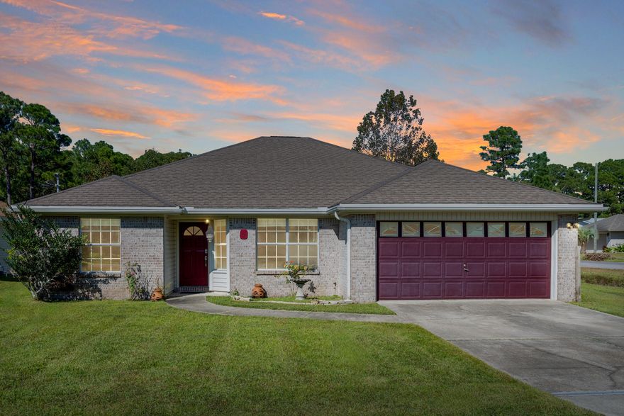 Welcome to this lovely 4-bedroom, 2-bath home nestled in a peaceful neighborhood, just couple minutes from Hurlburt Field! This well-maintained corner lot property offers a spacious, open layout, perfect for families or entertaining. Inside, you'll find a bright and airy living area, a kitchen with new granite counter top, new sink, and generously sized bedrooms for all your needs. Enjoy relaxing in the large backyard or take advantage of nearby Navarre Beach. With its prime location, this home provides both tranquility and convenience, making it a fantastic opportunity you won't want to miss! New Roof, Freshly Painted Interior, New Backflash, New Cabinet, New kitchen sink, Newly Power Washed Exterior, and pecan tree, tangerine tree, and more...