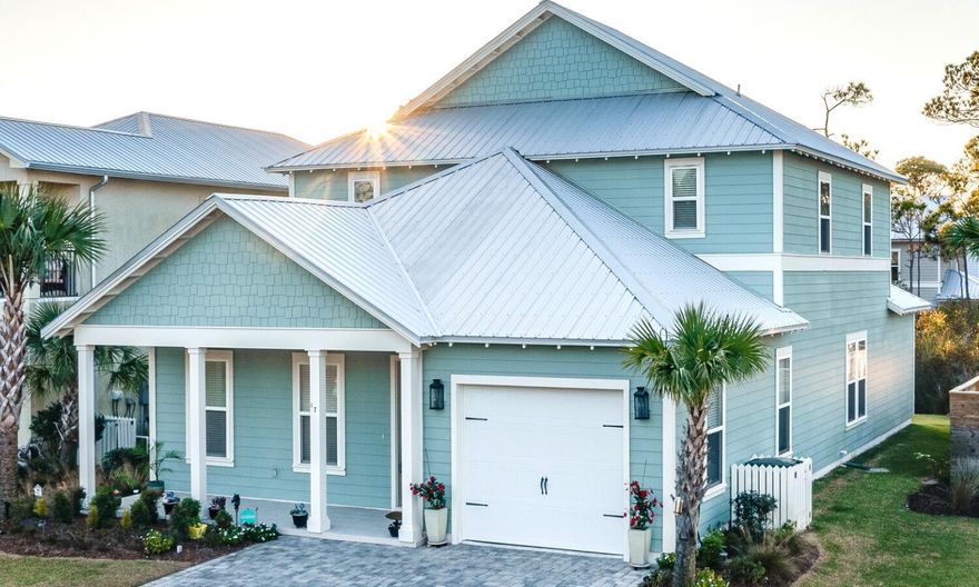 This upscale luxury beach home in Frangista Beach is one of the few properties offering space for a private backyard pool, a rare and valuable feature. Ideal for full-time living or a high performing rental investment, this gated community includes a community pool and is just a short walk or golf-cart ride to the beach and dining. Natural light fills this 4-bedroom, 4.5-bath home, designed for effortless entertaining. Each bedroom is a private suite with its own bath and walk-in closet highly desirable for vacationers. Features include 10' ceilings, upgraded wood vinyl flooring (no carpet), a large kitchen with soft close cabinetry, a massive granite island, smart home controls, oversized garage, custom blinds, and premium outdoor finishes. A must see Frangista Beach opportunity.