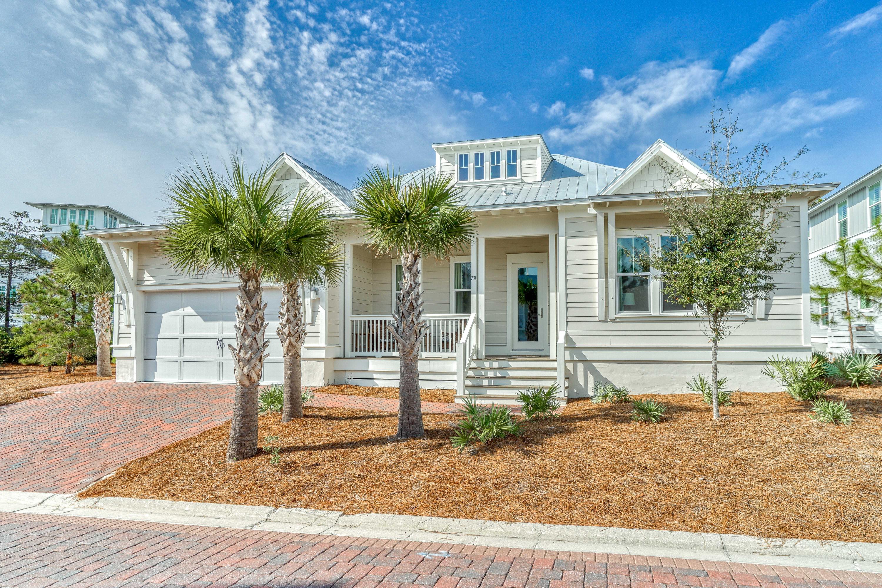 Rare find south of 30A! 3,000+ square feet all on one-level located on the largest lot in Prominence South features (5) bed, (4.5) bath, (2)-car garage, plus (2) bonus rooms for additional living or flex space. Tucked away on a corner lot for extra privacy with quick access to two resort style pools, St. Joe Watersound Beach Club 'members only' private gate, The Big Chill, State Parks plus Low HOA fees & strong rental potential makes this luxurious home the perfect place for coastal living. This ranch style, one-story home boasts coastal elements, plush furnishings/finishes, premium hardwood & tile flooring throughout, detailed woodwork including custom cabinets, shiplap & coffered ceilings, stainless steel appliances, covered patio, granite counters, subway tile backsplash plus more.