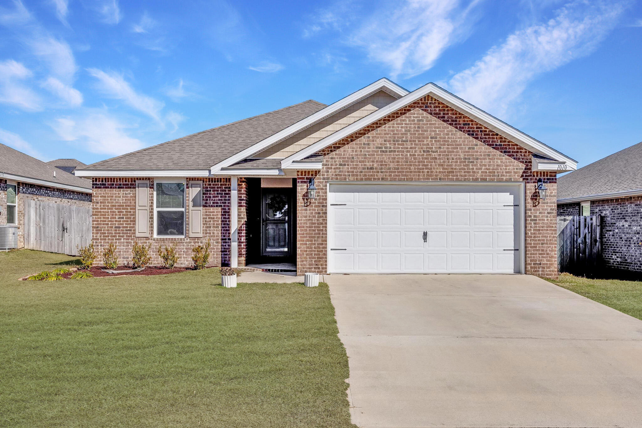 ASSUMABLE 3.875% VA LOAN! Welcome home to this well maintained 3-bedroom 2 bathroom home centrally located in Crestview. This home has a kitchen equipped with granite countertops, stainless steel appliances, and an island with seating perfect for preparing meals and gatherings with friends and family. The living and dining area are open and to the kitchen for the open concept feel. The master bedroom is positioned in the back of the home for some added privacy. In the backyard there is an open patio and playground, which is completely enclosed with a privacy fence. This community offers amenities to include a pool, dog park, playground, and a gazebo- ideal for hosting gatherings and enjoying the outdoors.